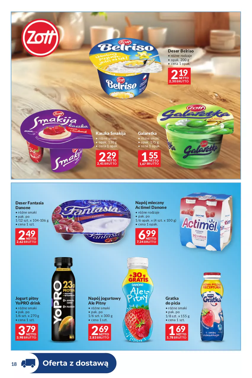 Gazetka promocyjna Makro - Dystrybucja do sklepów - ważna 01.09 do 28.09.2026 - strona 18 - produkty: Actimel, Belriso, Danone, Deser, Fa, Fanta, Gala, Galaretka, Gra, Jogurt, Jogurt pitny, Napój, Napój jogurtowy, Napój mleczny, Ser, Smakija