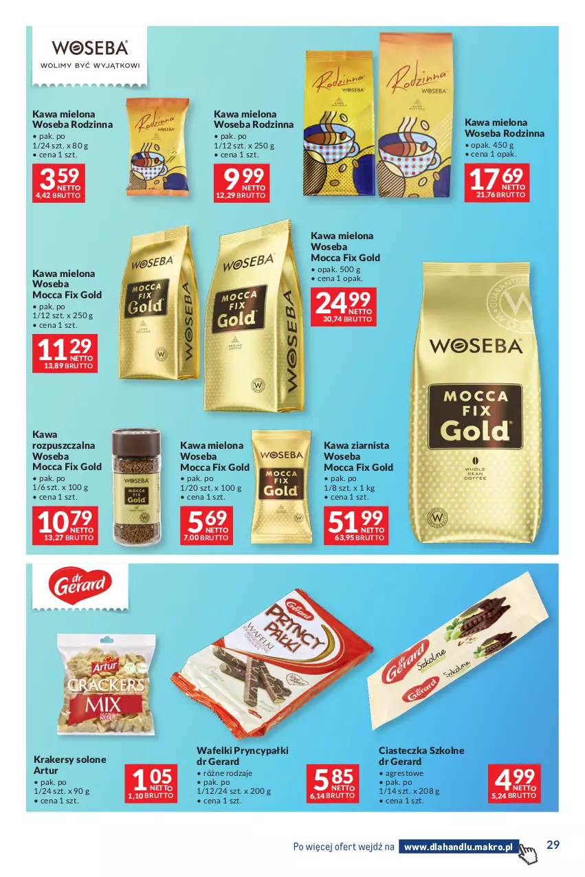 Gazetka promocyjna Makro - Dystrybucja do sklepów - ważna 01.09 do 28.09.2026 - strona 29 - produkty: Artur, Dr Gerard, Gres, Kawa, Kawa mielona, Kawa rozpuszczalna, Kawa ziarnista, Krakersy, Mocca Fix Gold, Woseba