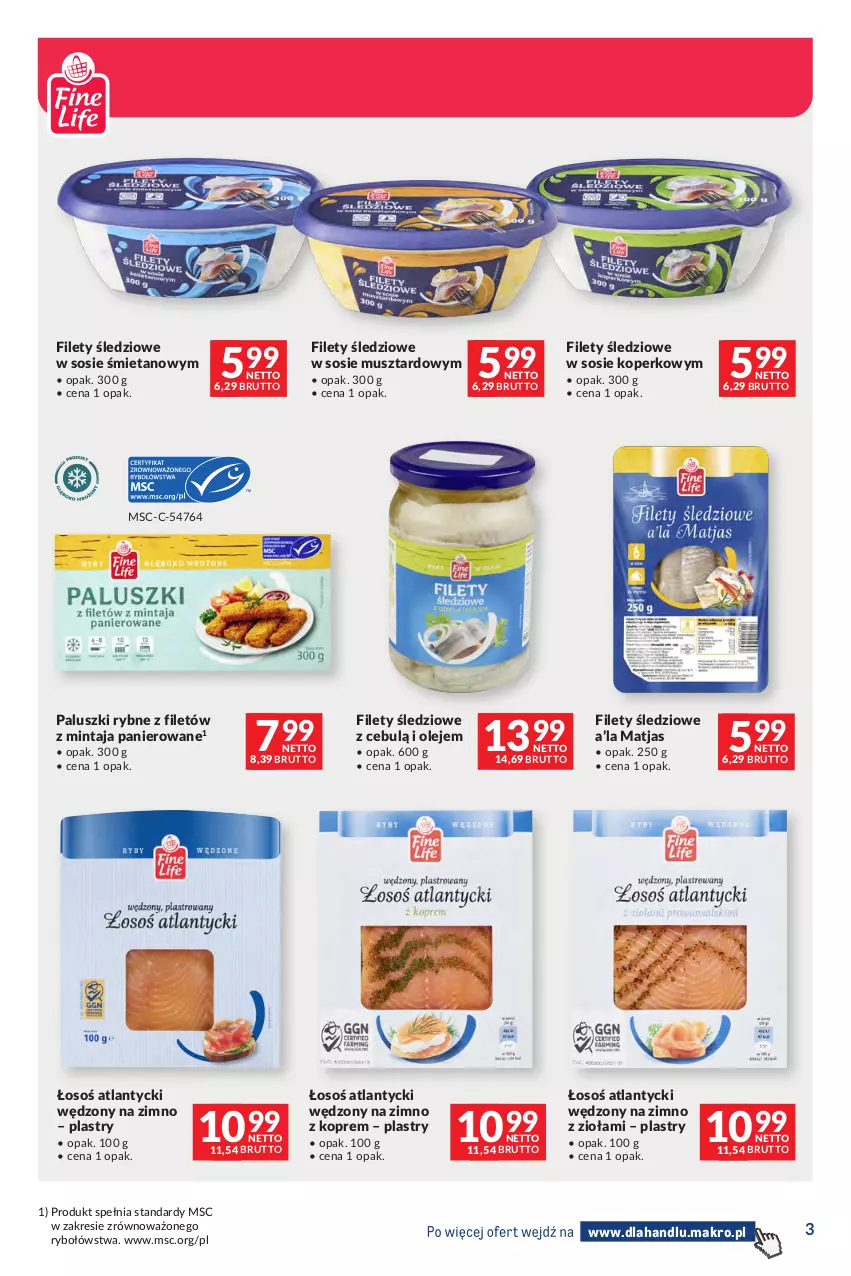 Gazetka promocyjna Makro - Dystrybucja do sklepów - ważna 01.09 do 28.09.2026 - strona 3 - produkty: Matjas, Mintaj, Mus, Olej, Paluszki rybne, Sos