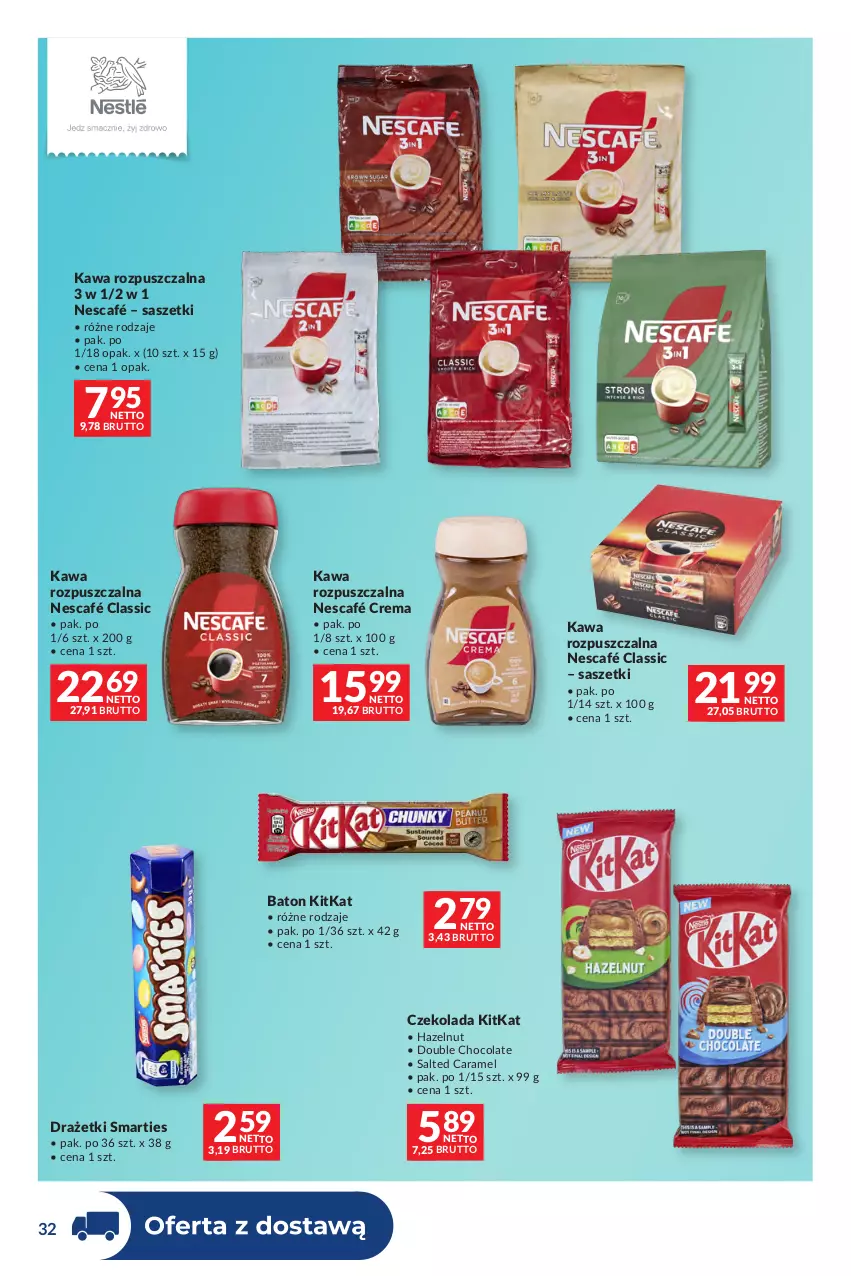 Gazetka promocyjna Makro - Dystrybucja do sklepów - ważna 01.09 do 28.09.2026 - strona 32 - produkty: Baton, Czekolada, Kawa, Kawa rozpuszczalna, Nescafé