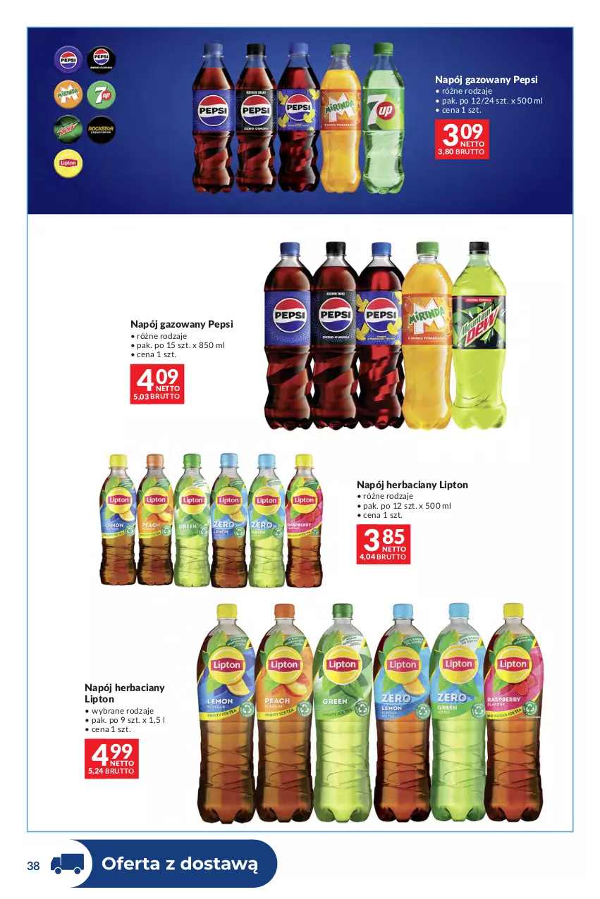 Gazetka promocyjna Makro - Dystrybucja do sklepów - ważna 01.09 do 28.09.2026 - strona 38 - produkty: Lipton, Napój, Napój gazowany, Pepsi