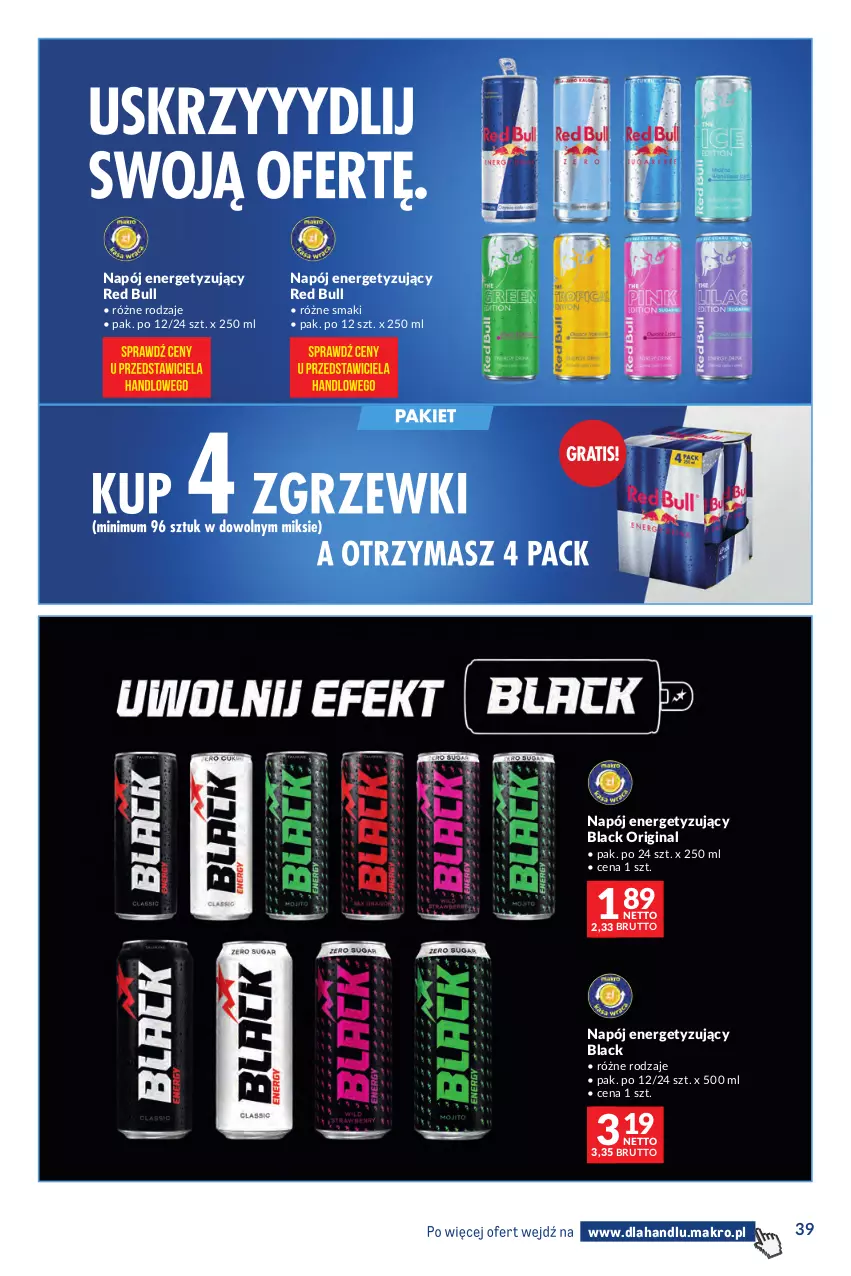 Gazetka promocyjna Makro - Dystrybucja do sklepów - ważna 01.09 do 28.09.2026 - strona 39 - produkty: Gin, Lack, Napój, Red Bull