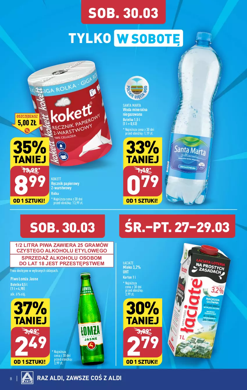 Gazetka promocyjna Aldi - Super ceny na weekend - ważna 28.03 do 30.03.2024 - strona 8 - produkty: Gra, Mleko, Papier, Piwa, Piwo, Ręcznik, Woda, Woda mineralna