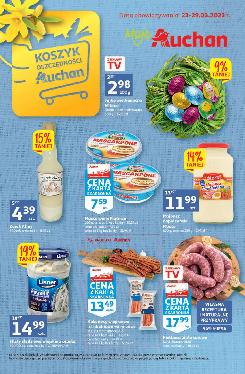 Gazetka promocyjna Auchan - Gazetka Wielkanoc w dobrym smaku Moje Auchan - ważna 23.03 do 29.03.2023 - strona 1 - produkty: Fa, Gra, O nas, Pralka, Przyprawy, Puf, Taca, Wiko