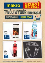 Gazetka promocyjna Makro - Najlepsze oferty - Gazetka - ważna od 18.09 do 18.09.2023 - strona 1 - produkty: Coca-Cola, Czekolada, Napój gazowany, Kubuś Waterrr, Kubuś, Napój, Lindt