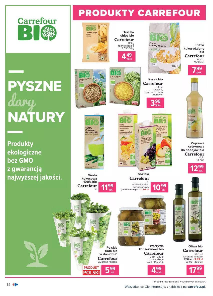 Gazetka promocyjna Carrefour - Gazetka Produkt Carregour - ważna 01.02 do 13.02.2021 - strona 14 - produkty: Gry, Kasza, Kokos, LANA, Mango, Ser, Sok, Tortilla, Tortilla Chips, Warzywa, Warzywa konserwowe, Wino, Woda