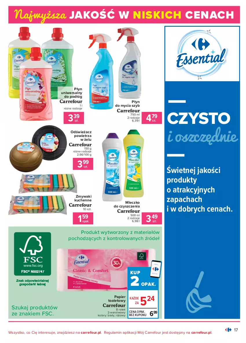 Gazetka promocyjna Carrefour - Gazetka Produkt Carregour - ważna 01.02 do 13.02.2021 - strona 17 - produkty: Mleczko, Odświeżacz powietrza, Papier, Papier toaletowy, Płyn do mycia, Zmywaki kuchenne