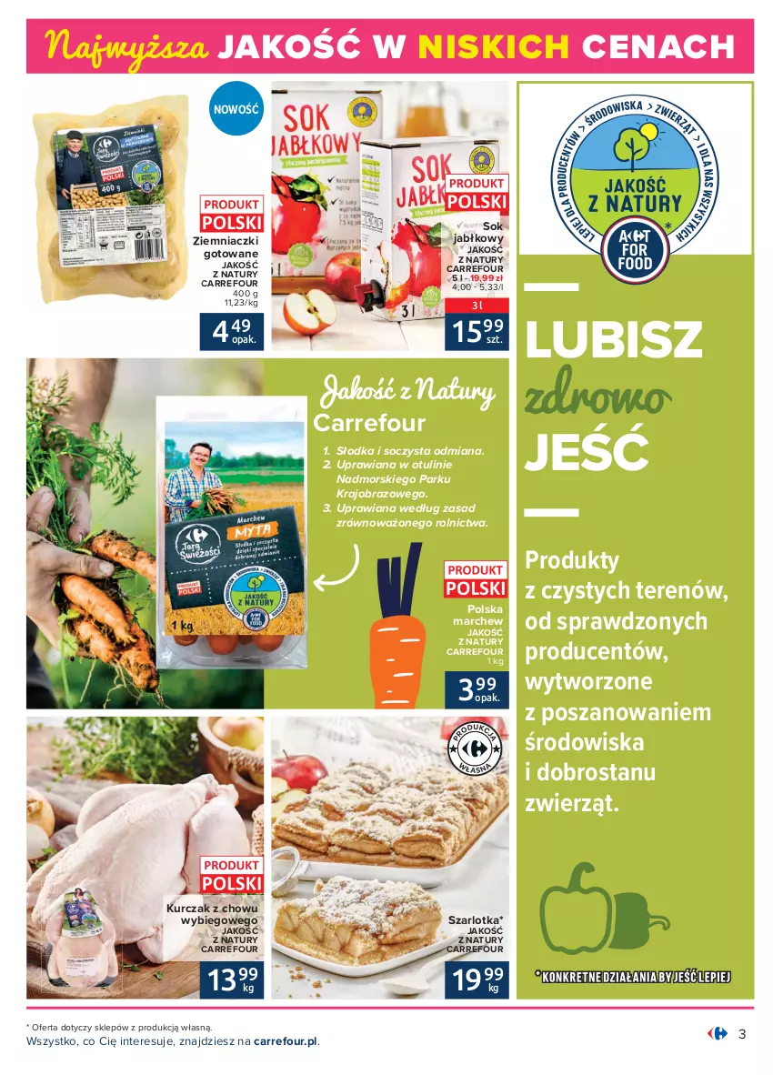 Gazetka promocyjna Carrefour - Gazetka Produkt Carregour - ważna 01.02 do 13.02.2021 - strona 3 - produkty: Kurczak, Obraz, Sok, Sok jabłkowy, Szarlotka