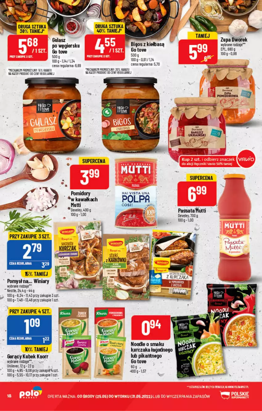 Gazetka promocyjna PoloMarket - Gazetka pomocyjna - ważna 25.05 do 31.05.2022 - strona 18 - produkty: Bigos, Kawa, Knorr, Kubek, Kurczak, LG, Pomidory, Winiary, Zupa