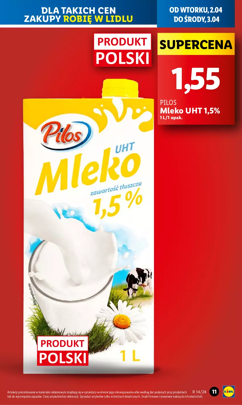 Gazetka promocyjna Lidl - GAZETKA - ważna 02.04 do 03.04.2024 - strona 11 - produkty: Mleko, Pilos