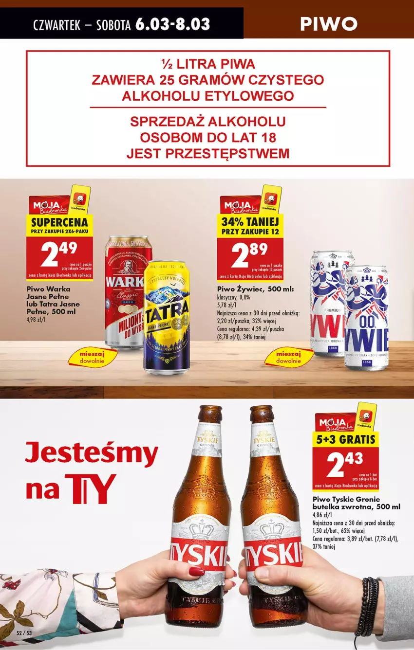 Gazetka promocyjna Biedronka - Od Czwartku - ważna 06.03 do 12.03.2025 - strona 62 - produkty: Fa, Gra, Piwo, Por, Tatra, Tyskie, Warka