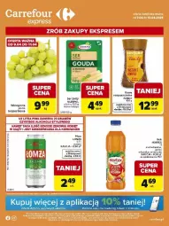 Gazetka promocyjna Carrefour - Gazetka Express - Gazetka - ważna od 13.04 do 13.04.2026 - strona 1 - produkty: Piwa, Piwo, Piec, Kawa rozpuszczalna, Sok, Ser, Gra, Kawa, Winogrona, Wino, Hortex, Fa