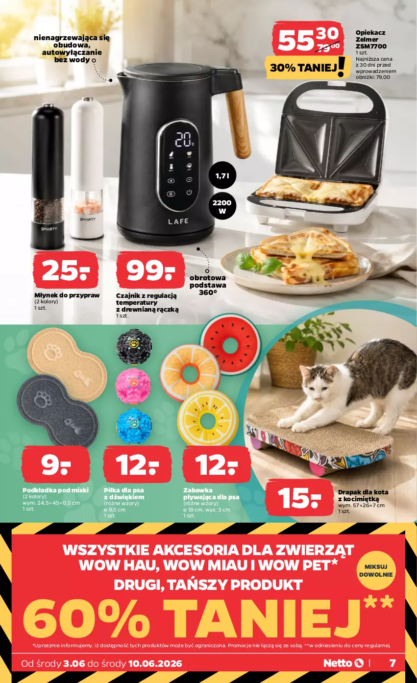 Gazetka promocyjna Netto - Od Środy - ważna 03.06 do 10.06.2026 - strona 7 - produkty: Czajnik, Drapak, Gra, Koc, Młynek, Podkład, Podkładka, Zabawka, Zelmer