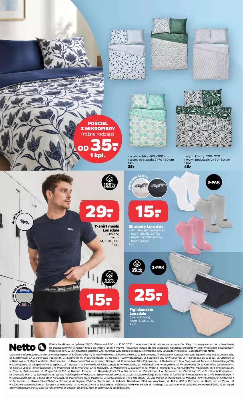 Gazetka promocyjna Netto - Od Środy - ważna 03.06 do 10.06.2026 - strona 8 - produkty: Bokserki, Fa, Figi, Gry, Karp, Kujawski, Podlaski, Pościel, Ser, Sok, Stock, T-shirt, Top, Wełna, Wino