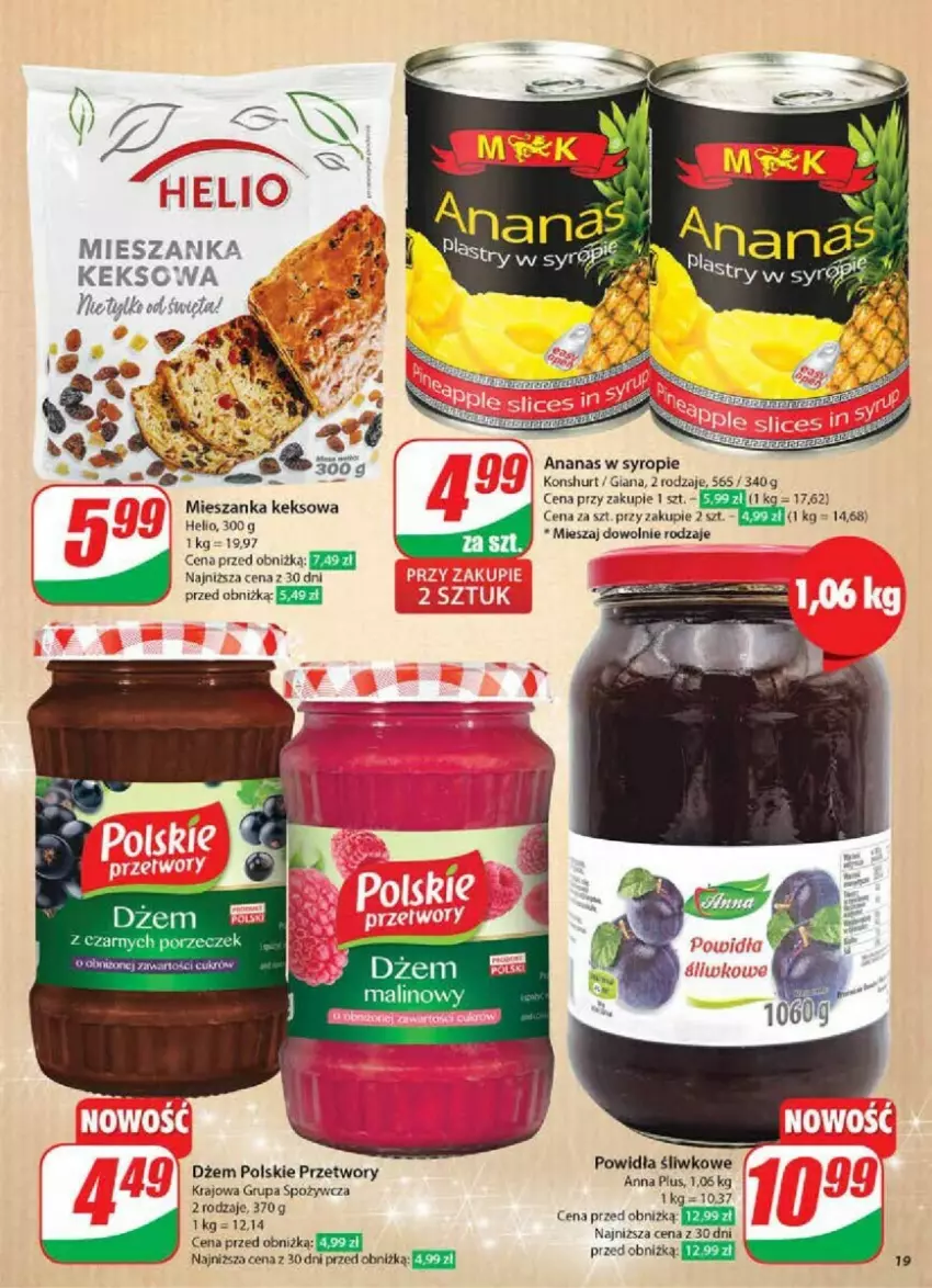 Gazetka promocyjna Dino - ważna 04.12 do 10.12.2024 - strona 11 - produkty: Ananas, Dżem, Helio, Syrop