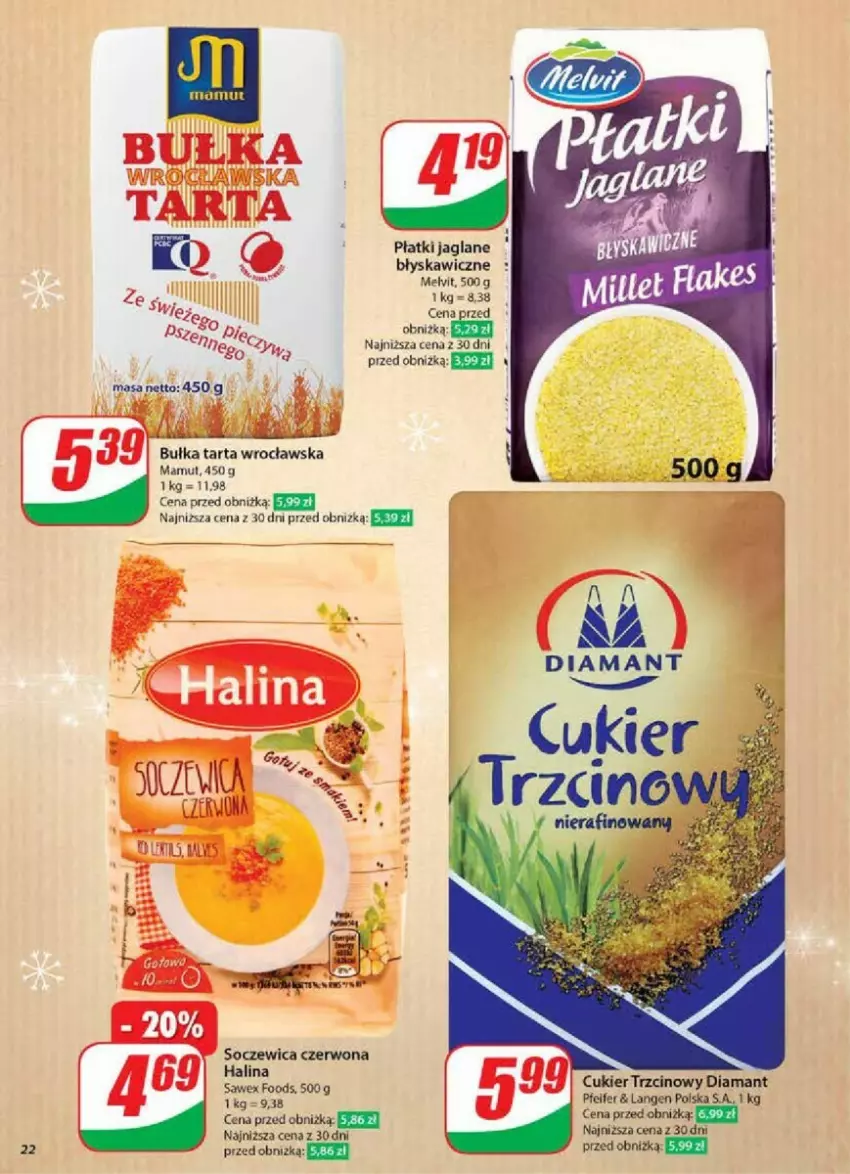 Gazetka promocyjna Dino - ważna 04.12 do 10.12.2024 - strona 15 - produkty: Bułka, Bułka tarta, Cukier, Cukier trzcinowy, Diamant, Fa, Melvit, Tarta