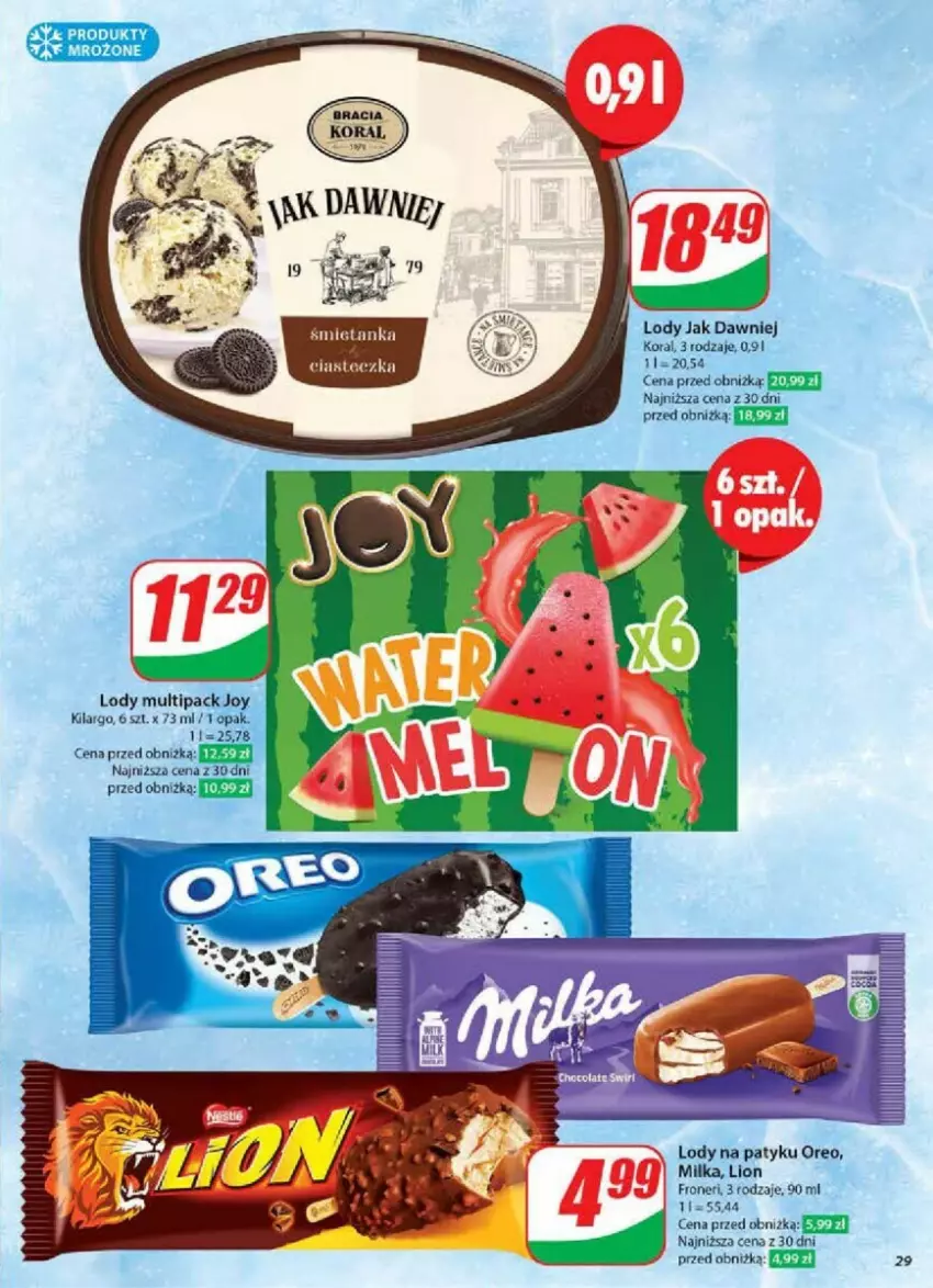 Gazetka promocyjna Dino - ważna 04.12 do 10.12.2024 - strona 22 - produkty: Brie, Lion, Lody, Milka, Oreo