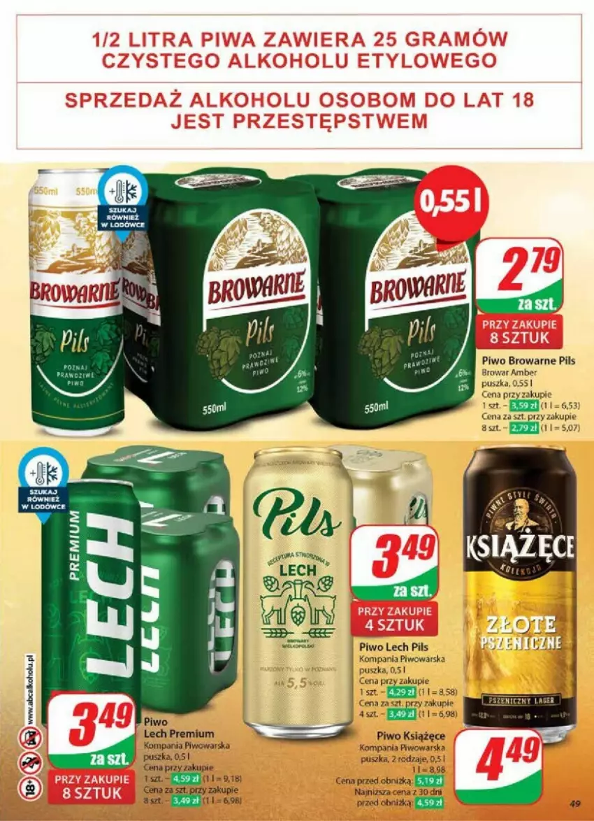 Gazetka promocyjna Dino - ważna 04.12 do 10.12.2024 - strona 44 - produkty: Książęce, Lech Premium, Piwo