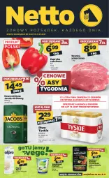 Gazetka promocyjna Netto - Kuchenne Inspiracje - Gazetka - ważna od 07.08 do 07.08.2021 - strona 1 - produkty: Piwa, Piwo, Gra, Szynka wieprzowa, Papryka czerwona, Papryka, Kawa mielona, Kawa, Tyskie, Jacobs Krönung, Vegangurt, Szynka, Alpro, Jacobs, Napój