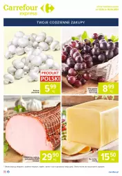 Gazetka promocyjna Carrefour - Gazetka Express - Gazetka - ważna od 19.04 do 19.04.2021 - strona 1 - produkty: Piec, Polędwica, Ser, Winogrona, Gouda, Wino, Olewnik