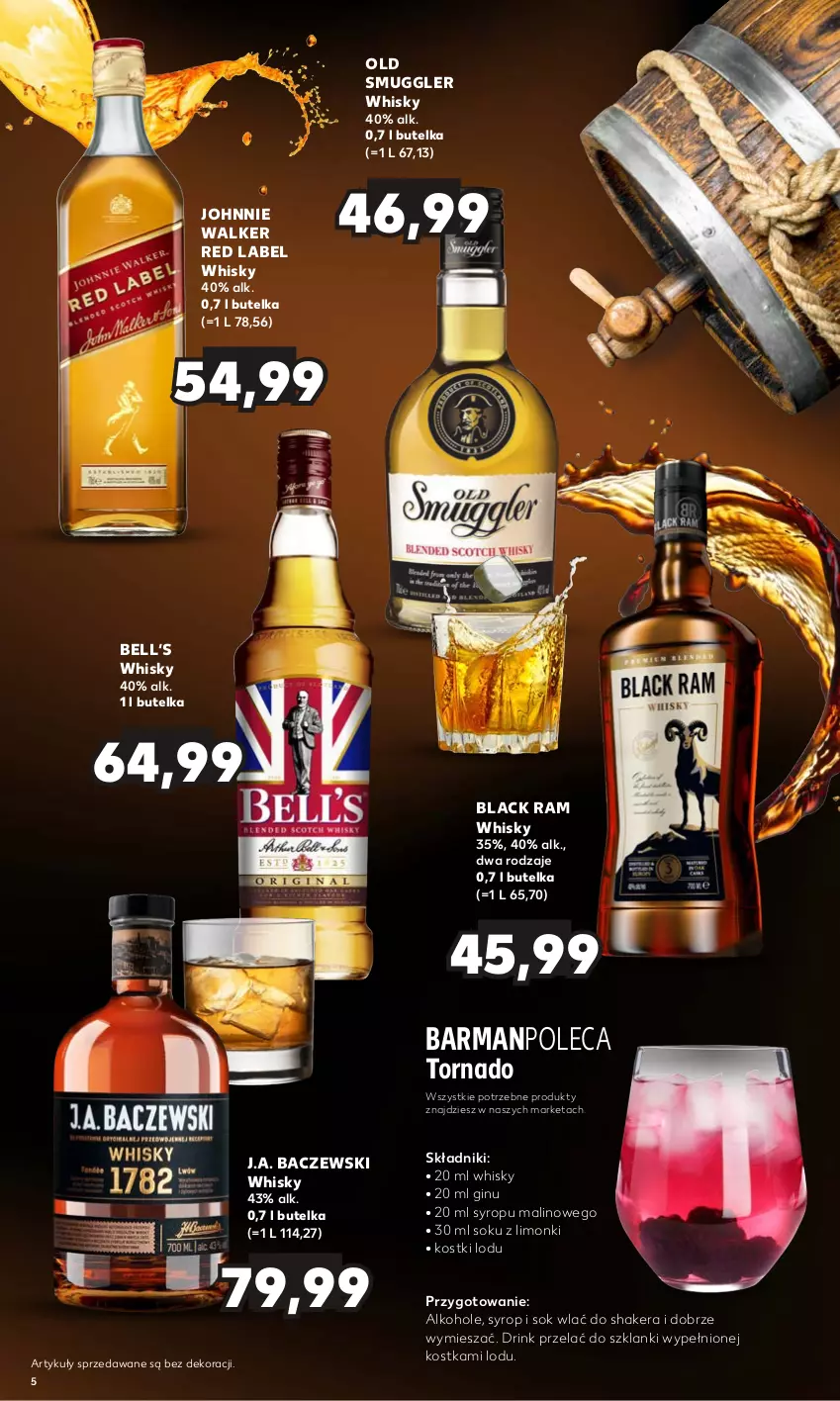 Gazetka promocyjna Kaufland - Barek Kauflandu - ważna 16.11 do 29.11.2023 - strona 5 - produkty: Alkohole, Bell, Gin, Johnnie Walker, Lack, Lanki, Sok, Syrop, Whisky