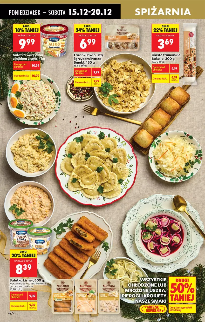 Gazetka promocyjna Biedronka - Od Poniedziałku - ważna 15.12 do 20.12.2025 - strona 46 - produkty: Ciasto francuskie, Gyros, Kapustą, Lisner, Sałat, Sałatka
