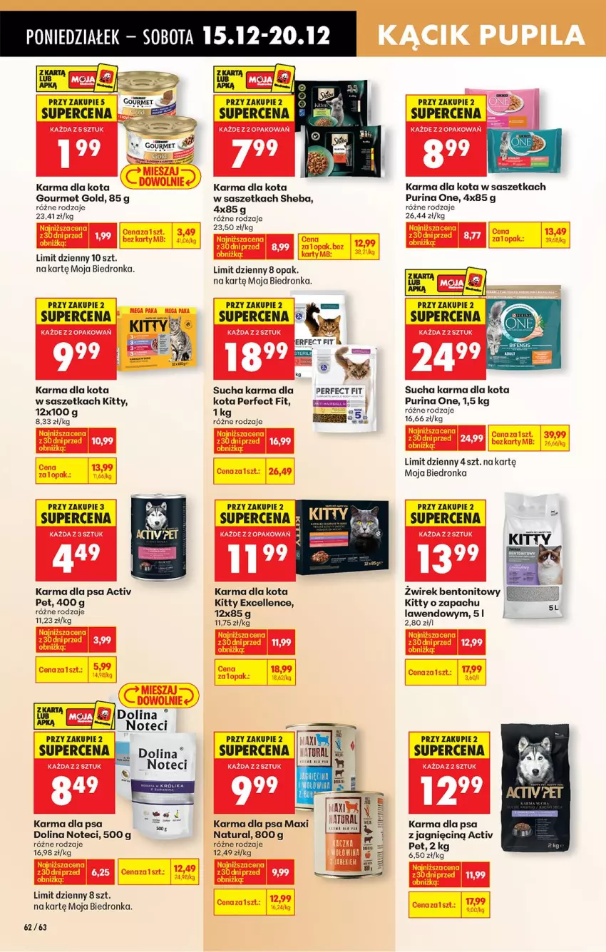 Gazetka promocyjna Biedronka - Od Poniedziałku - ważna 15.12 do 20.12.2025 - strona 70 - produkty: Gourmet Gold, Pur, Purina, Sheba, Sucha karma