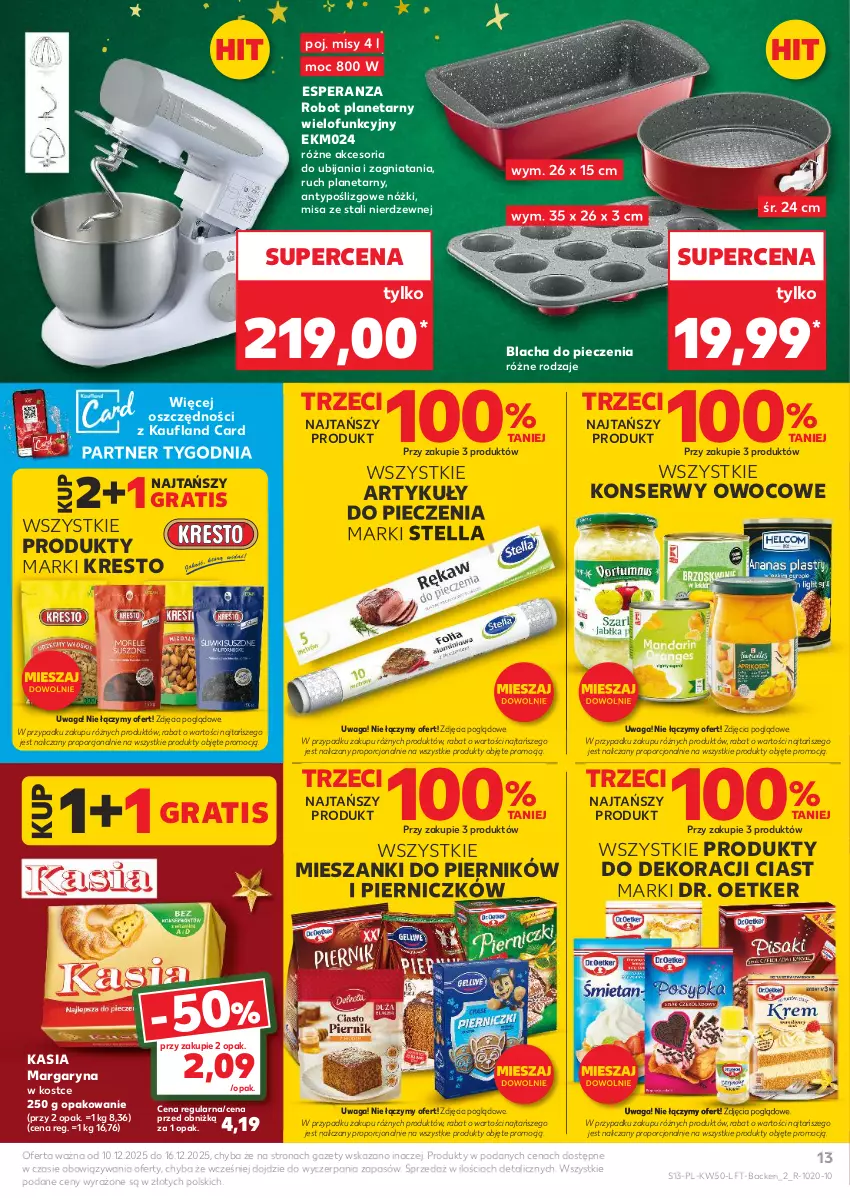 Gazetka promocyjna Kaufland - Gazetka tygodnia - ważna 10.12 do 16.12.2025 - strona 13 - produkty: Blacha do pieczenia, Dr. Oetker, Gra, Kasia, Margaryna, Piec, Piernik, Por, Robot, Robot planetarny, Ser, Waga