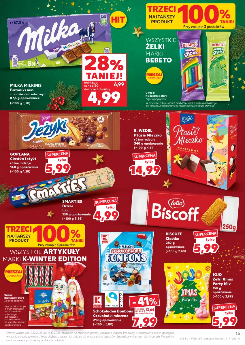 Gazetka promocyjna Kaufland - Gazetka tygodnia - ważna 10.12 do 16.12.2025 - strona 15 - produkty: Baton, Ciastka, E. Wedel, Goplana, Jeżyki, LANA, Lody, Milka, Mleczko, Por, Ptasie mleczko, Tonik, Waga