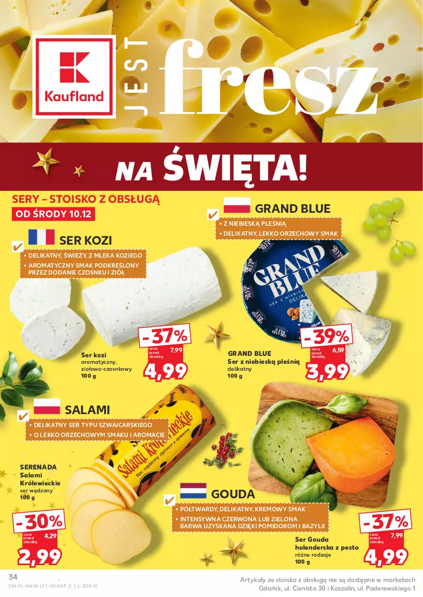 Gazetka promocyjna Kaufland - Gazetka tygodnia - ważna 10.12 do 16.12.2025 - strona 34 - produkty: Bazyl, Cars, Gouda, Gra, Kosz, Pesto, Salami, Ser, Ser kozi, Szal