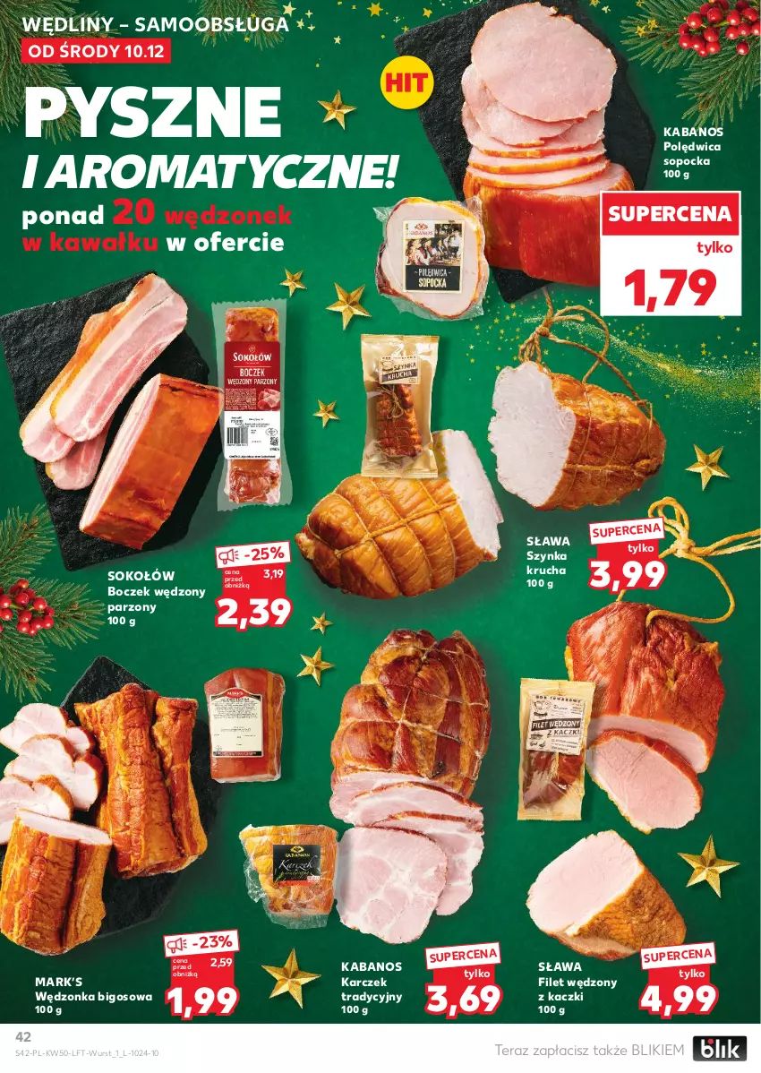 Gazetka promocyjna Kaufland - Gazetka tygodnia - ważna 10.12 do 16.12.2025 - strona 42 - produkty: Bigos, Boczek, Kabanos, Kawa, Polędwica, Sok, Sokołów, Szynka, Tera