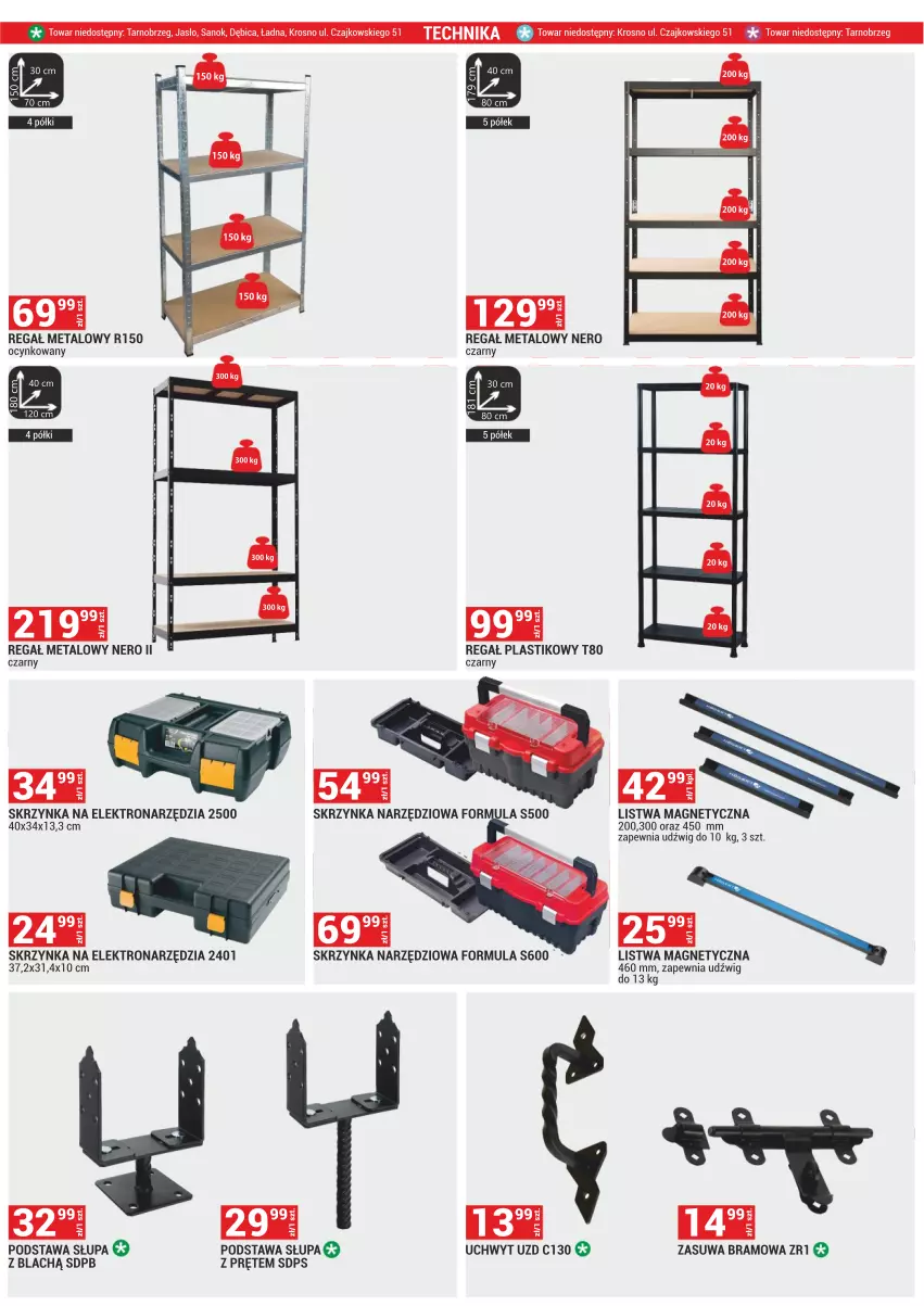 Gazetka promocyjna Merkury Market - ważna 01.08 do 31.08.2024 - strona 34 - produkty: BIC, Cynk, Dźwig, Listwa, Regał, Regał metalowy, Skrzynka narzędziowa