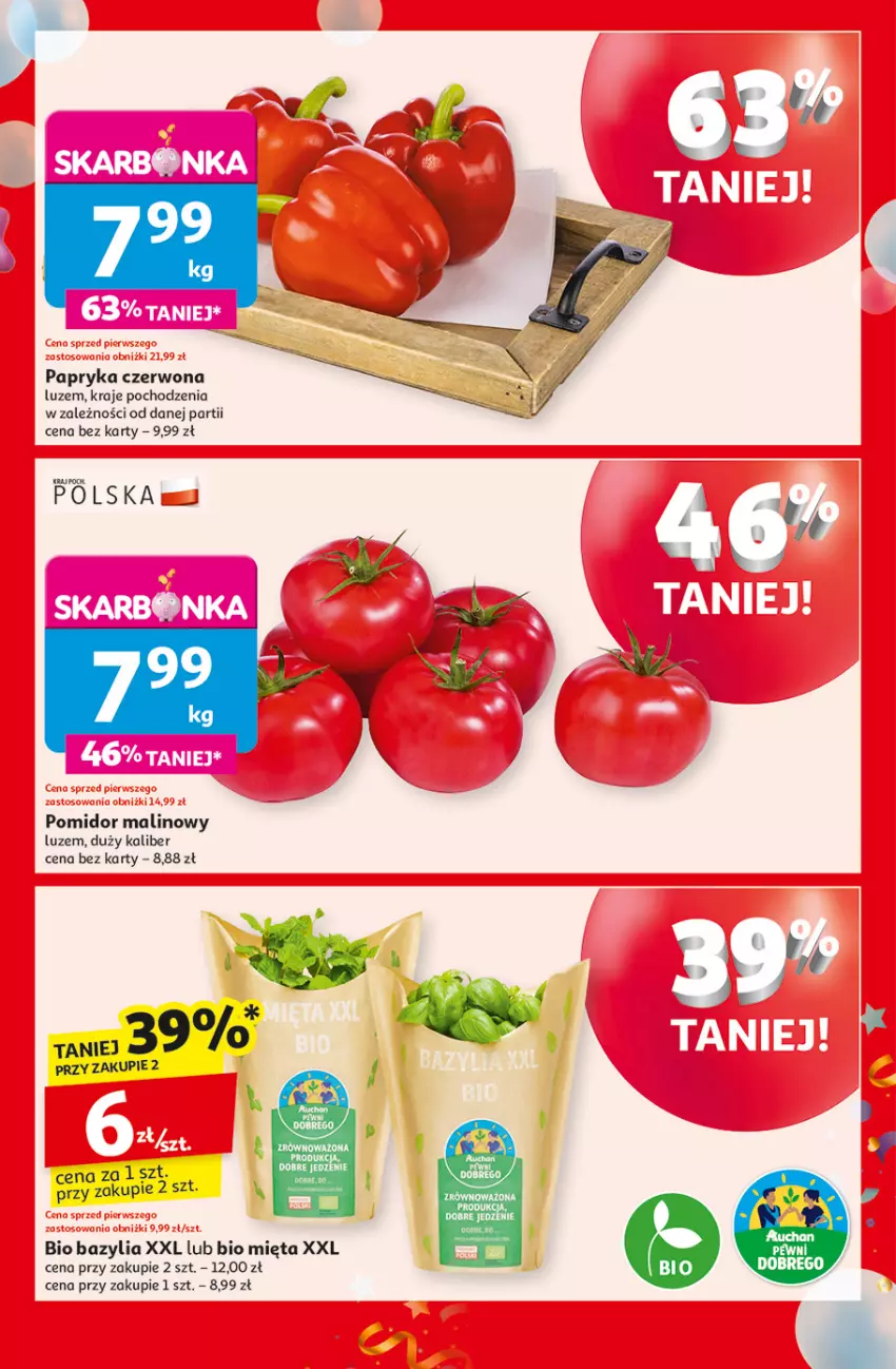 Gazetka promocyjna Auchan - Te URODZINY są NAJ Moje - ważna 08.05 do 14.05.2025 - strona 5 - produkty: Bazyl, Bazylia, Mięta, Pomidor malinowy