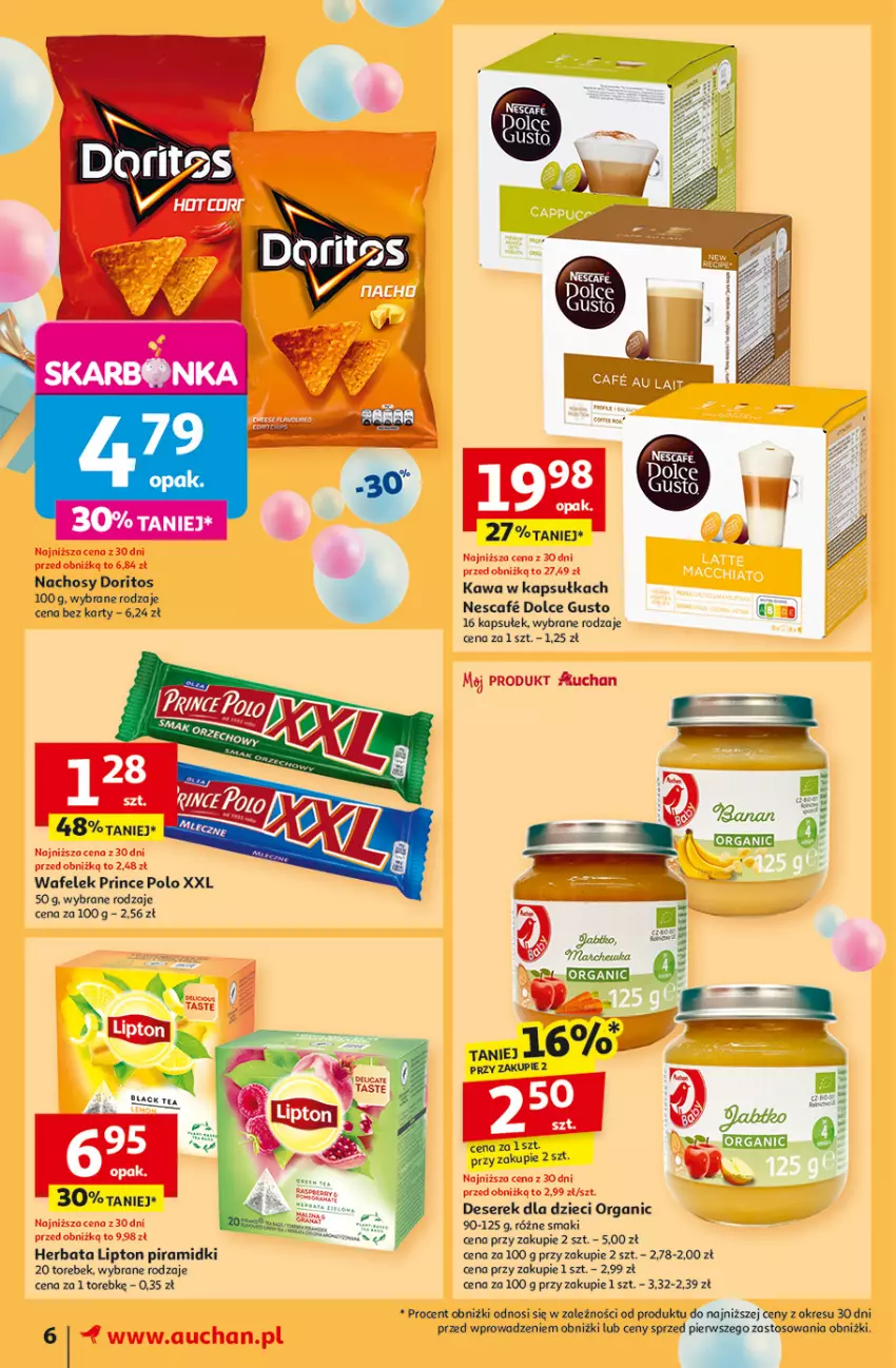 Gazetka promocyjna Auchan - Te URODZINY są NAJ Moje - ważna 08.05 do 14.05.2025 - strona 8 - produkty: Deser, Dolce Gusto, Dzieci, Herbata, Kawa, Lipton, Prince Polo, Ser, Serek, Wafelek