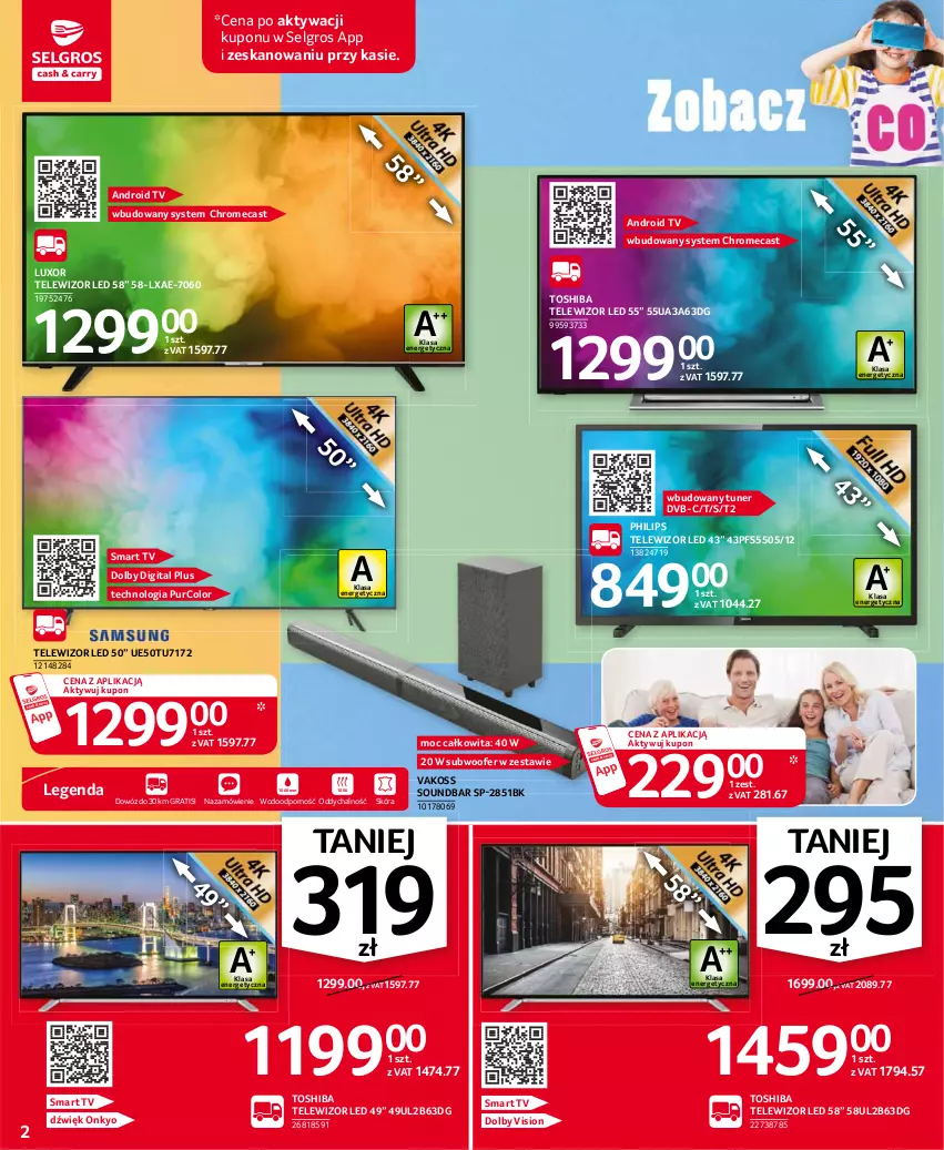 Gazetka promocyjna Selgros - Oferta przemysłowa - ważna 21.01 do 03.02.2021 - strona 2 - produkty: Android TV, Gra, LG, Philips, Por, Pur, Smart tv, Soundbar, Subwoofer, Telewizor, Toshiba