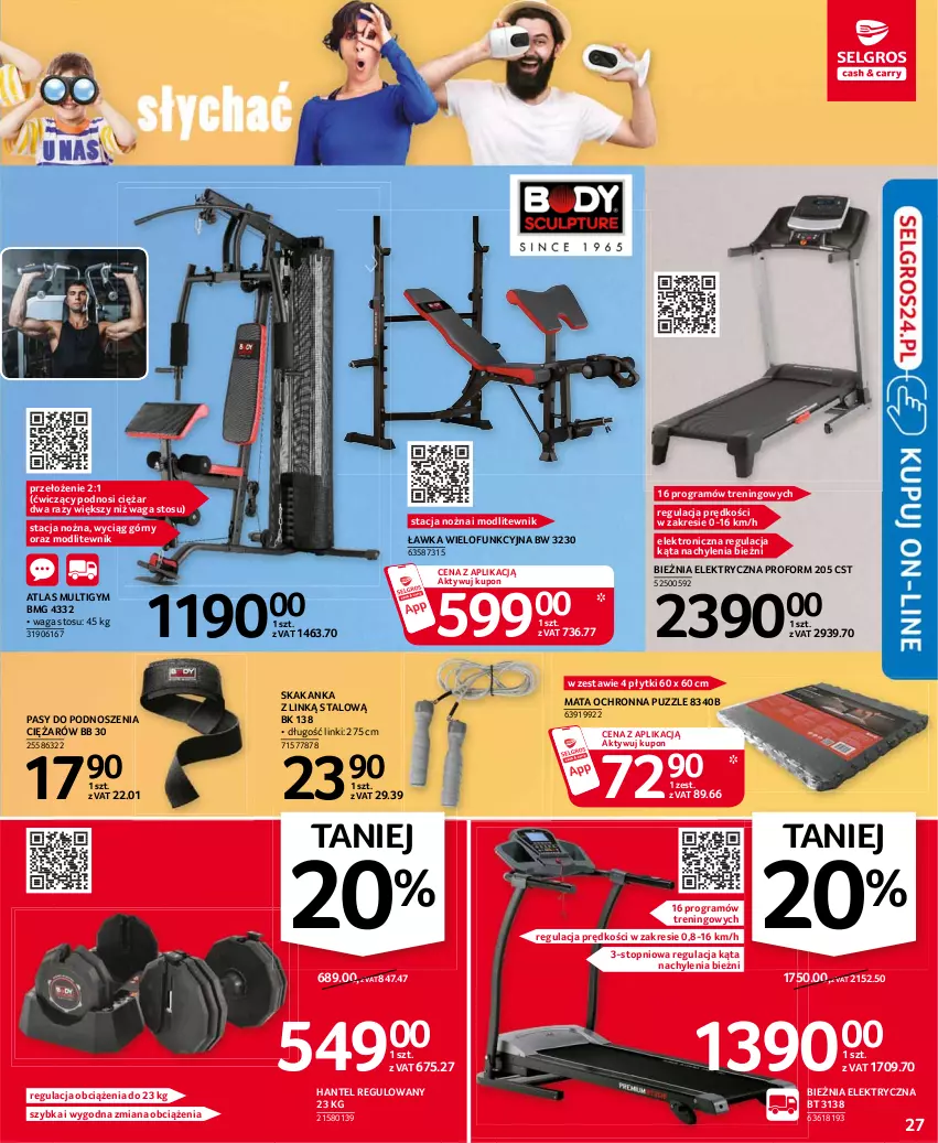 Gazetka promocyjna Selgros - Oferta przemysłowa - ważna 21.01 do 03.02.2021 - strona 27 - produkty: Bieżnia, Gra, Mata ochronna, Noż, Puzzle, Top, Waga