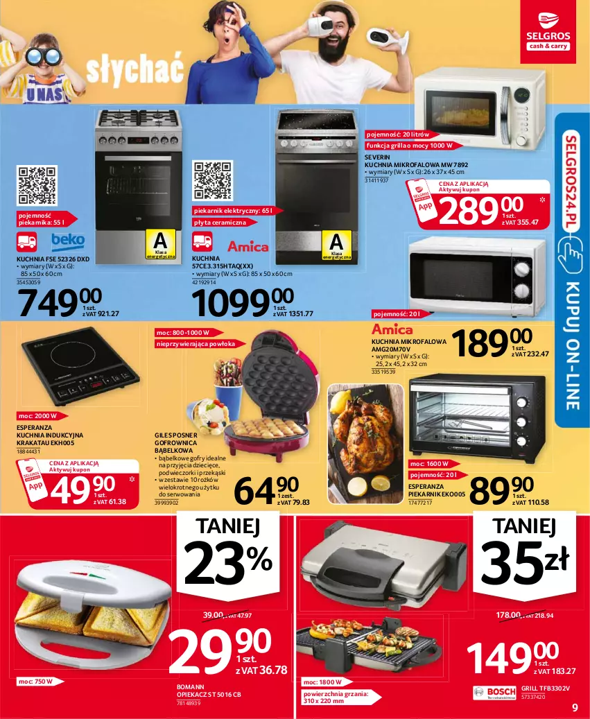 Gazetka promocyjna Selgros - Oferta przemysłowa - ważna 21.01 do 03.02.2021 - strona 9 - produkty: Dzieci, Fa, Gofrownica, Gofry, Grill, Kuchnia, Piekarnik, Płyta, Ser