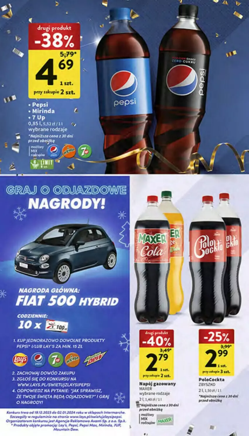 Gazetka promocyjna Intermarche - ważna 28.12.2023 do 03.01.2024 - strona 19 - produkty: Gra, Mirinda, Napój, Napój gazowany, Pepsi, Por