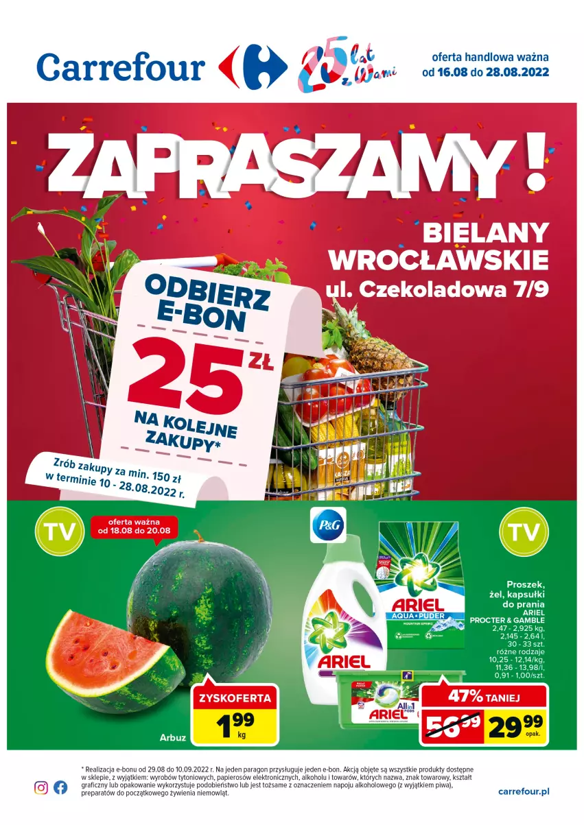 Gazetka promocyjna Carrefour - Gazetka Carrefour Bielany Wrocławskie - ważna 16.08 do 28.08.2022 - strona 1 - produkty: Gra, Papier, Piwa