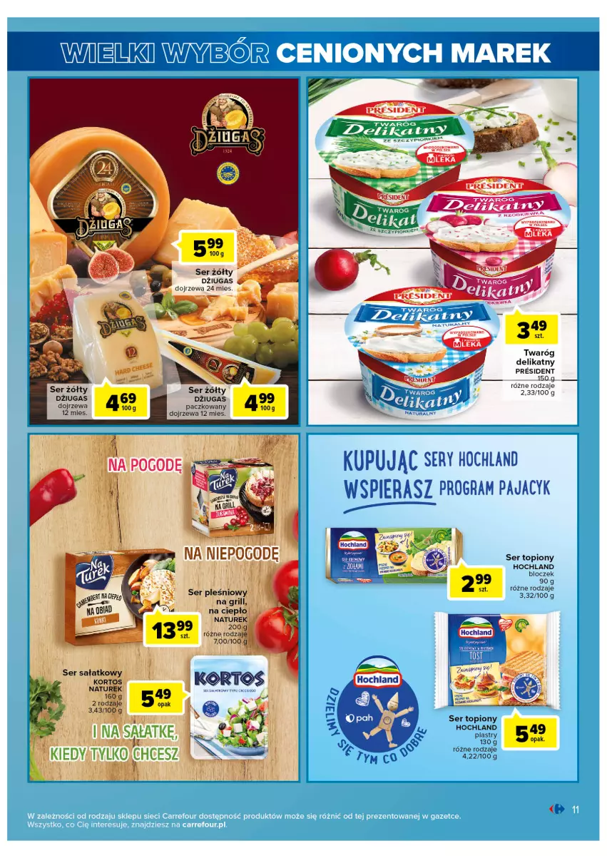 Gazetka promocyjna Carrefour - Gazetka Wielki wybór cenionych marek - ważna 11.04 do 22.04.2023 - strona 11 - produkty: Fa, Gra, Hochland, NaTurek, Pajac, Ser, Ser topiony, Top