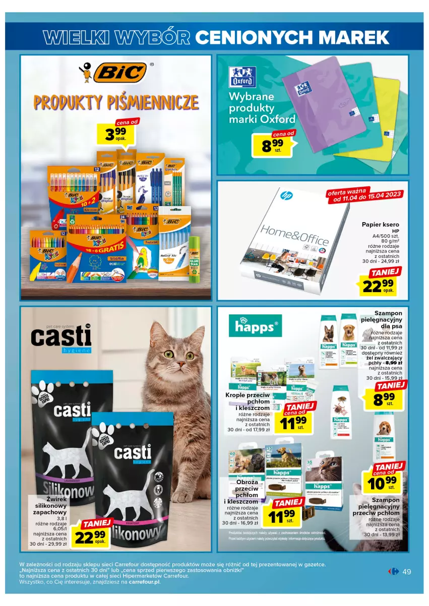 Gazetka promocyjna Carrefour - Gazetka Wielki wybór cenionych marek - ważna 11.04 do 22.04.2023 - strona 49 - produkty: HP, Papier, Ser, Szampon