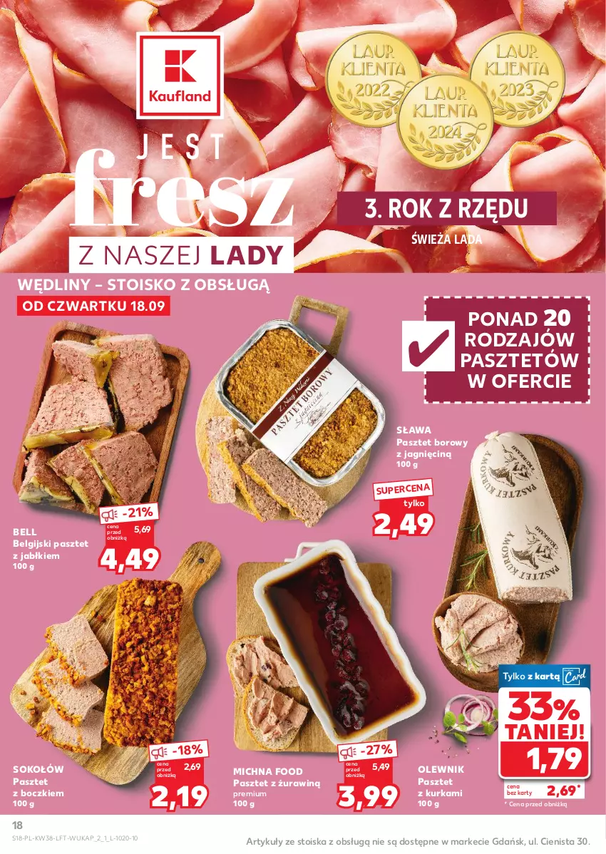 Gazetka promocyjna Kaufland - Gazetka tygodnia - ważna 18.09 do 24.09.2025 - strona 18 - produkty: Bell, LG, Olewnik, Pasztet, Sok, Sokołów