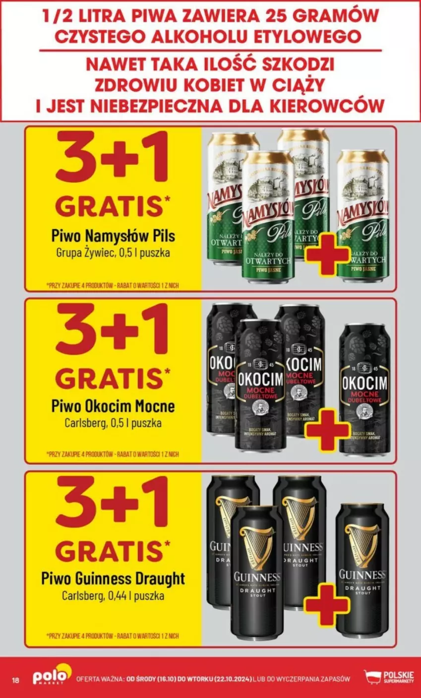 Gazetka promocyjna PoloMarket - ważna 16.10 do 22.10.2024 - strona 10 - produkty: Carlsberg, Koc, Namysłów, Okocim, Piwo