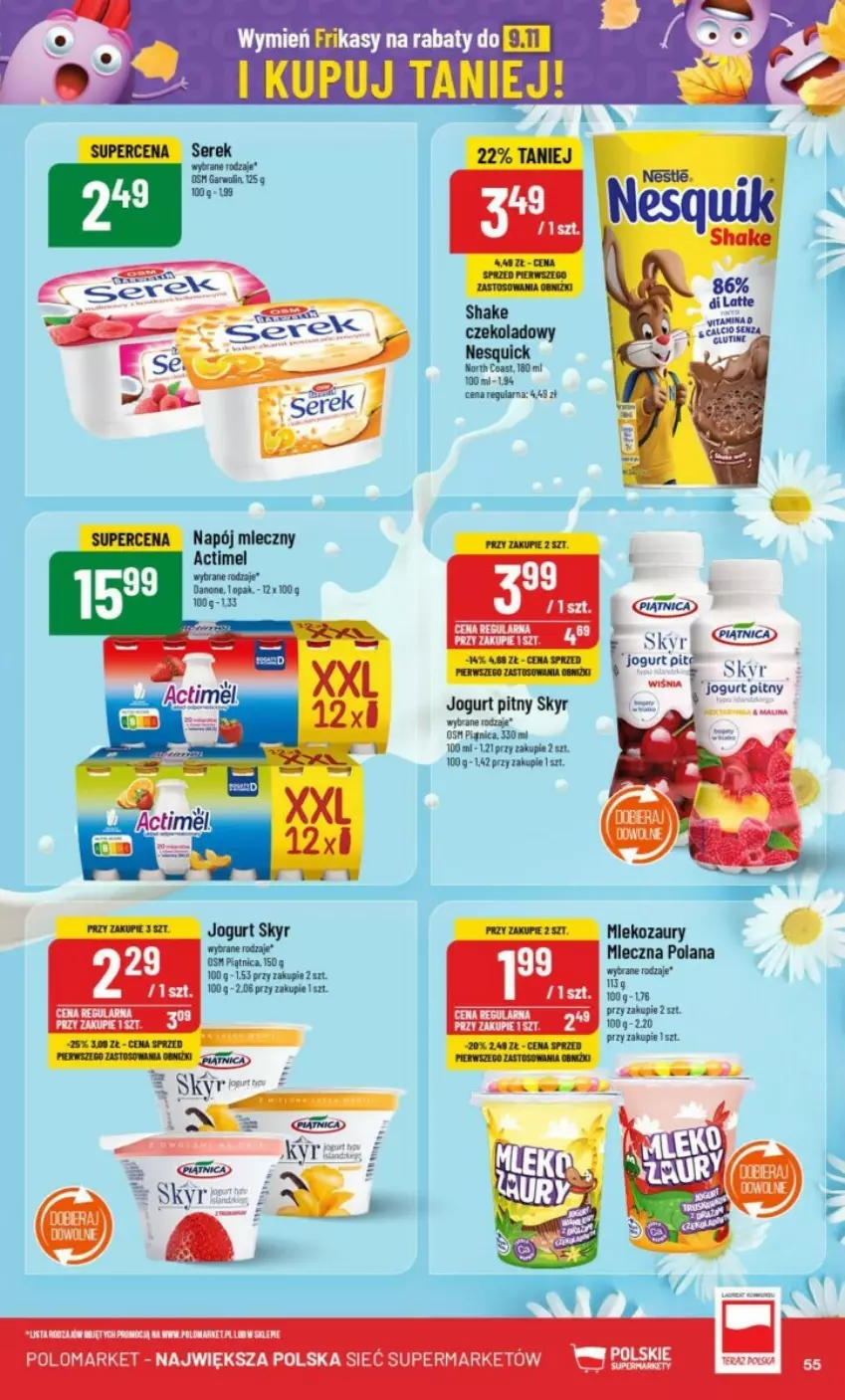 Gazetka promocyjna PoloMarket - ważna 16.10 do 22.10.2024 - strona 51 - produkty: Actimel, Danone, Jogurt, Jogurt pitny, LANA, Mleko, Napój, Napój mleczny, Piątnica, Ser, Serek