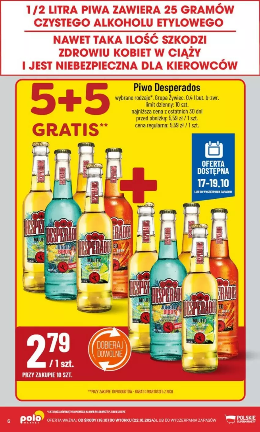 Gazetka promocyjna PoloMarket - ważna 16.10 do 22.10.2024 - strona 56 - produkty: Desperados, Piwo