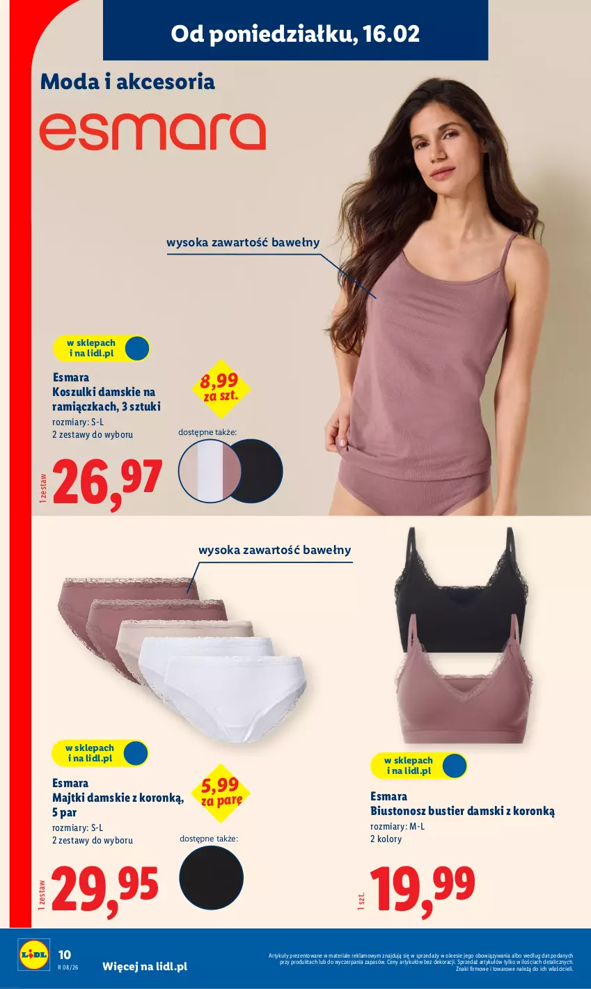 Gazetka promocyjna Lidl - GAZETKA - ważna 16.02 do 21.02.2026 - strona 10 - produkty: Biustonosz, Kosz, Majtki, Moda, Sok