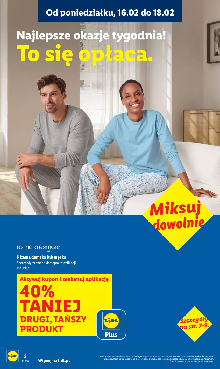 Gazetka promocyjna Lidl - GAZETKA - ważna 16.02 do 21.02.2026 - strona 2 - produkty: Piżama