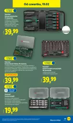 Gazetka promocyjna Lidl - GAZETKA - Gazetka - ważna od 21.02 do 21.02.2026 - strona 33 - produkty: Parkside, Zestaw wkrętaków, Noż, Gra, Stojak, Pojemnik, Uchwyty, Regał, Wkręt, Zestaw kluczy nasadowych, Zestaw wierteł, Zestaw kluczy, Zestaw narzędzi, Smartfon