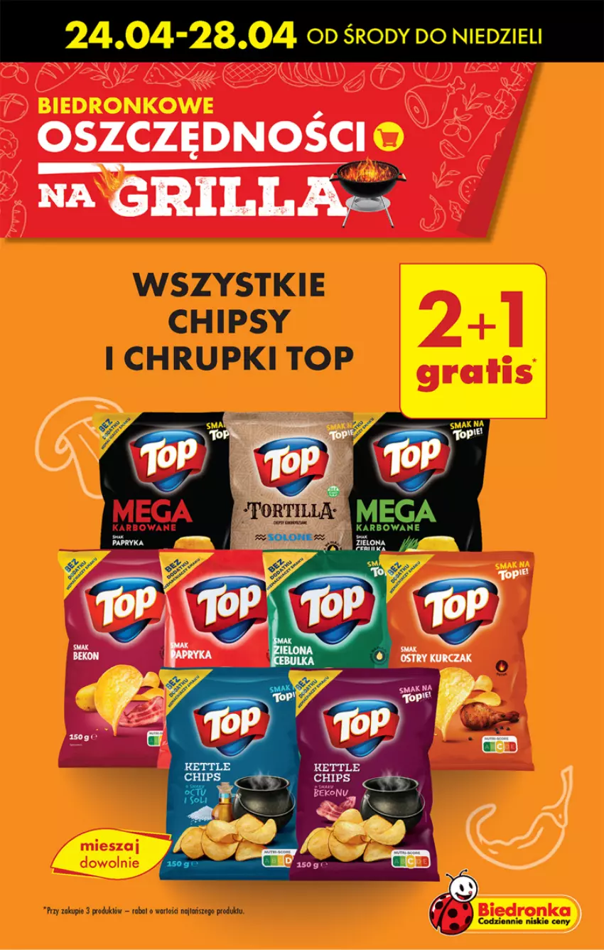 Gazetka promocyjna Biedronka - Od środy - ważna 24.04 do 27.04.2024 - strona 11 - produkty: Chipsy, Chrupki, Grill, Top