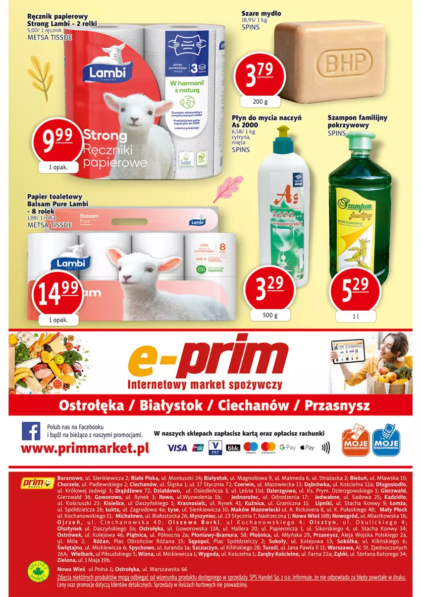 Gazetka promocyjna Prim Market - ważna 30.03 do 05.04.2023 - strona 16 - produkty: Do mycia naczyń, Fa, Mięta, Mydło, Papier, Papier toaletowy, Płyn do mycia, Płyn do mycia naczyń, Pur, Ręcznik, Rolki, Szampon